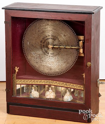 Coin-op disc music box, early 20th c., electrified