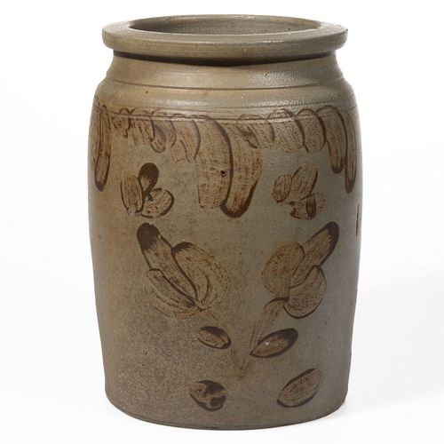 GEORGE FULTON, ALLEGHANY CO., VALLEY OF VIRGINIA DECORATED STONEWARE JAR