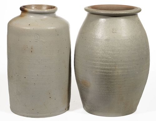AMERICAN STONEWARE JARS, LOT OF TWO