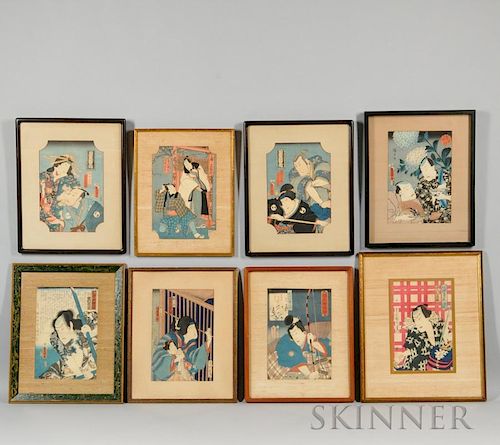 Eight Japanese Color Woodblock Prints