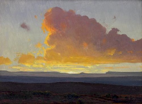James Swinnerton, (American, 1875-1974), Desert Sunrise