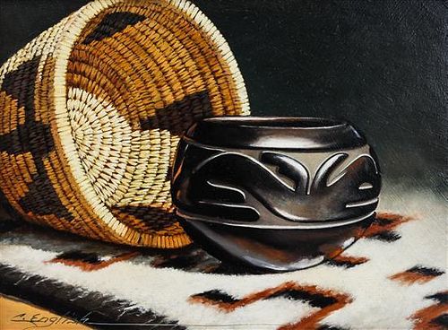 Cheryl English, (American, b. 1945), Santa Clara Jar, Weaving and Basket