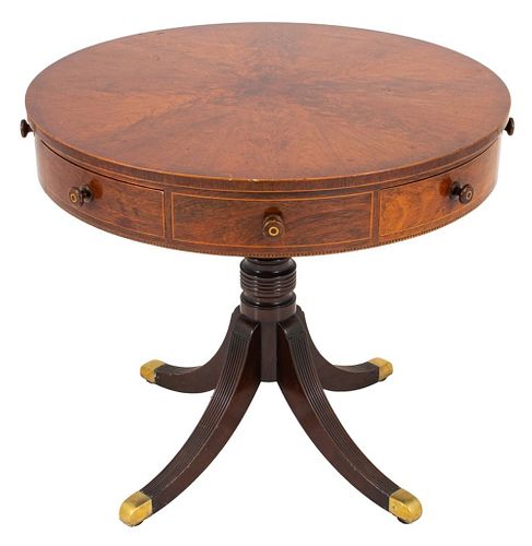 Regency Style Mahogany Rent or Drum Table