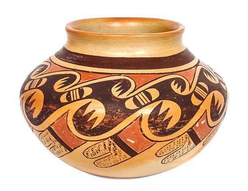 Fannie Nampeyo (1900-1987) Hopi Polychrome Bowl Height 4 1/2 x diameter 3 1/2 inches.