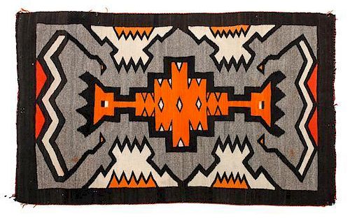 Two Navajo Weavings The first 37 1/2 x 51 inches.