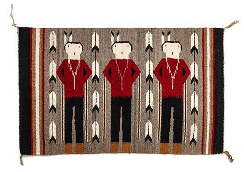 Two Navajo Yei Rugs Largest 66 x 39 inches.