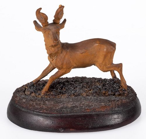 AMERICAN CARVED WOODEN STAG WITH MOUNT VERNON ASSOCIATION