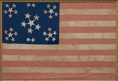 OUTSTANDING 34-STAR KANSAS-STATEHOOD CIVIL WAR-PERIOD AMERICAN NATIONAL FLAG