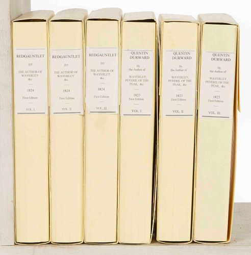 SIR WALTER SCOTT LITERARY FIRST EDITIONS, TWO THREE-VOLUME SETS