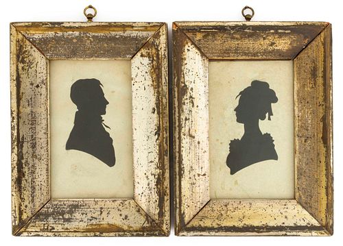 PAIR OF ISAAC TODD (AMERICAN, EARLY 19TH CENTURY) HOLLOW-CUT SILHOUETTES