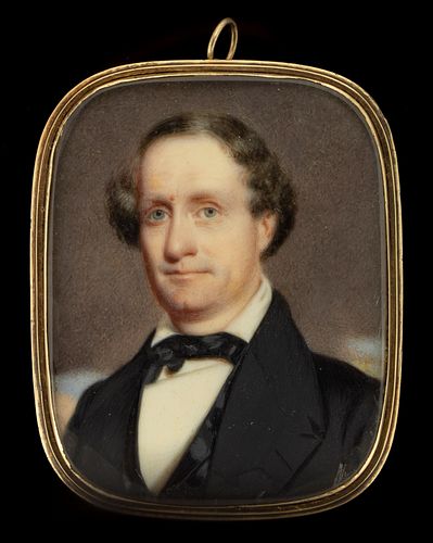 EDWARD SAMUEL DODGE (NEW YORK / VIRGINIA, 1816-1857) MINIATURE PORTRAIT OF A MAN