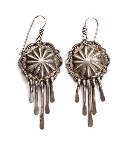 A Pair of Navajo Silver Earrings