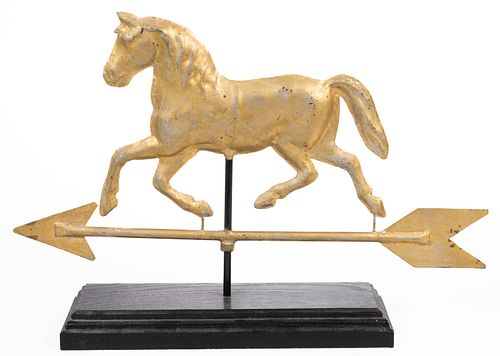 AMERICAN FOLK ART MOLDED-COPPER FULL-BODY HORSE WEATHERVANE