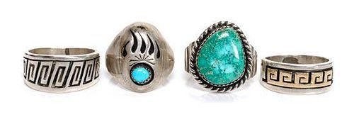 Four Southwestern Navajo and Hopi Rings