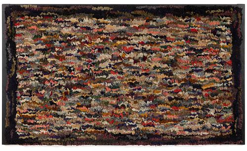 AMERICAN FOLK ART HOOKED AND CLIPPED RUG