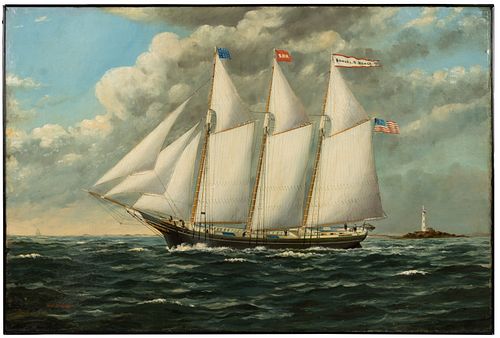 WILLIAM PIERCE STUBBS (MAINE / MASSACHUSETTS, 1842-1909) PORTRAIT OF THE SHIP "SAMUEL H. HAWES"