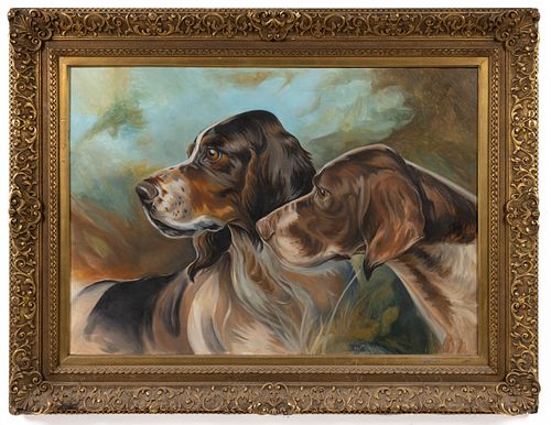 AMERICAN SCHOOL (FOURTH QUARTER 19TH/EARLY 20TH CENTURY) PORTRAIT OF TWO HUNTING DOGS