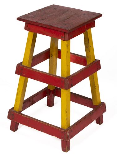 AMERICAN COUNTRY PAINTED MILLNER'S STOOL