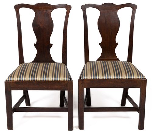 PAIR OF VIRGINIA OR NORTH CAROLINA CHIPPENDALE MAHOGANY SIDE CHAIRS