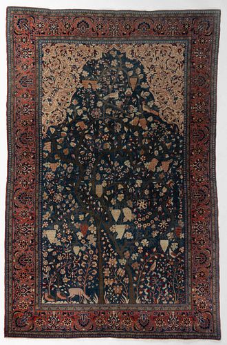 ANTIQUE PERSIAN "TREE OF LIFE" PICTORIAL RUG