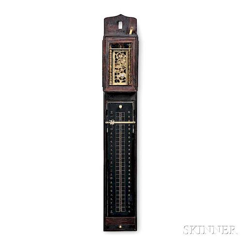 Japanese Shaku Dokei or Pillar Clock with Lacquer Dial