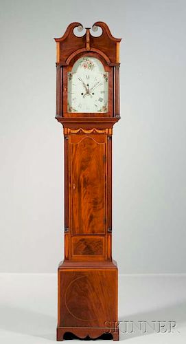 New York Mahogany Inlaid Tall Clock