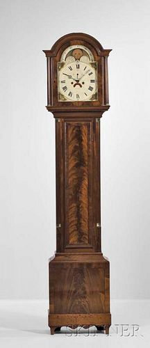 Aaron Willard Mahogany Tall Clock, with Case Attributed to Henry Willard