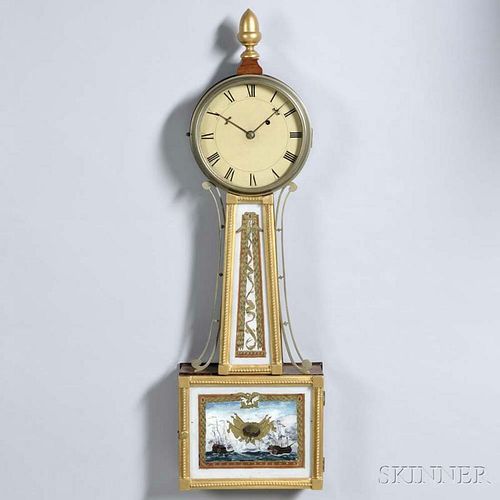 "Lemuel Curtis" Gilt-front Patent Timepiece or "Banjo" Clock