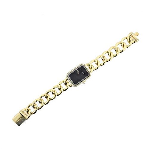 Chanel Premier Chaine 18k Gold Diamond Watch H3259
