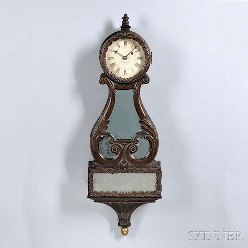 "Abiel Chandler" Carved Mahogany Lyre Clock