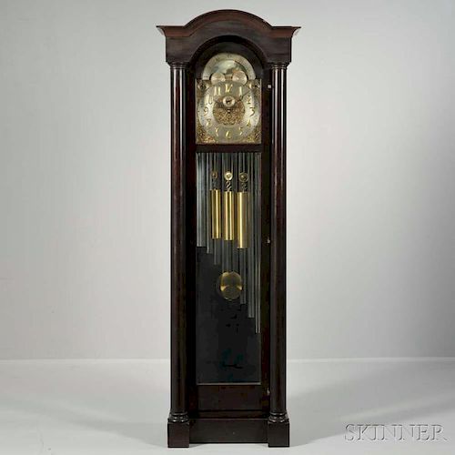 Smith Patterson Mahogany Nine Tubular Bell Chime Clock