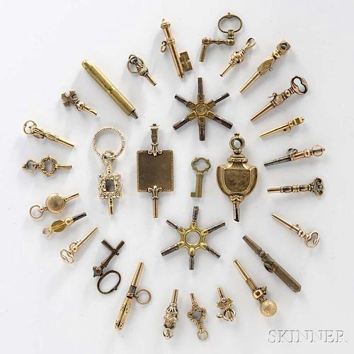 Twenty-six Gilt Watch Keys