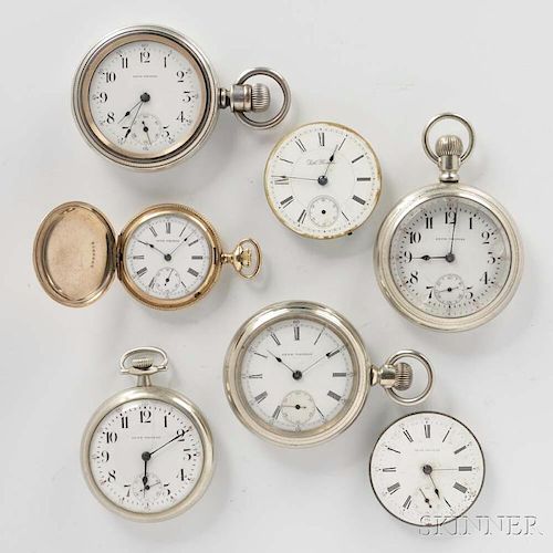 Seven Seth Thomas Pocket Watches and Movements