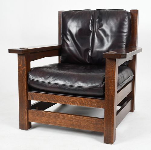 Arts and Crafts Style Oak Armchair by Stickley