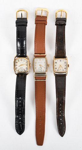 Three Watches, Hamilton Gold Filled with Fancy Lugs