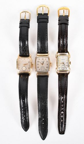 Three Hamilton Gold Filled Watches Including "cld"