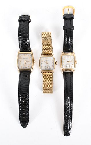 Three Hamilton Watches, One with Tonneau Case