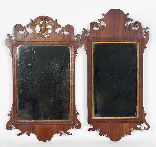Two Chippendale Mahogany Fret Carved Mirrors