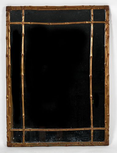 Neoclassical Style Gilded Faux Bamboo Mirror