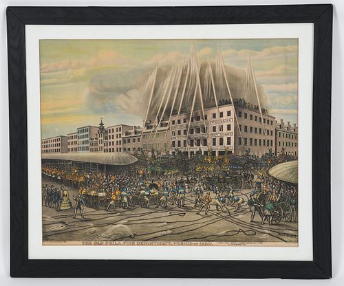Color lithograph, The Old Phila. Fire Department