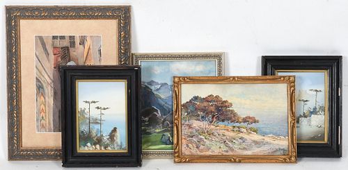 Five Paintings Including Ludwig Karl Strauch