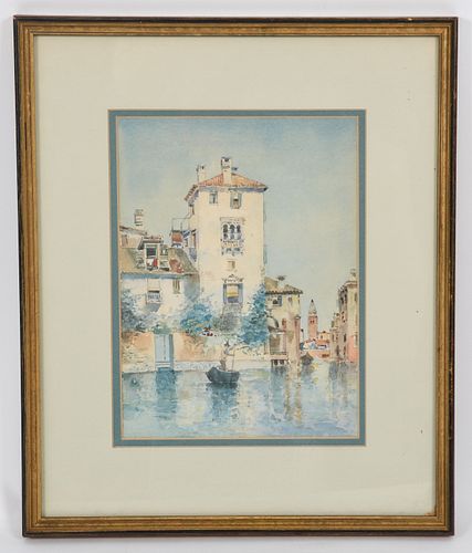 Watercolor Circa 1900, Venetian Scene