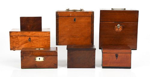 Seven English and American Table Boxes