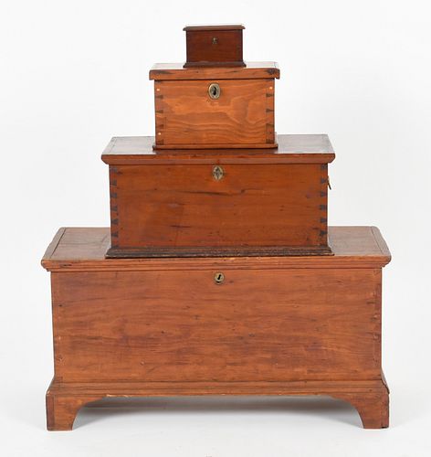 Four Dovetailed Table Boxes and Chests