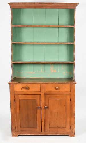 Stained Softwood Stepback Cupboard