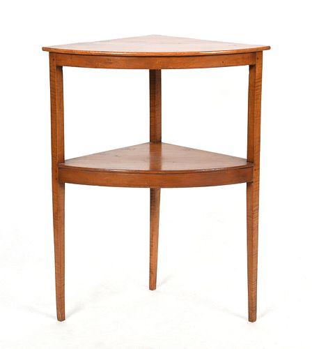 Late Federal Tiger Maple Two-Tier Stand