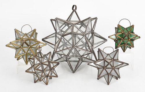 Five Metal and Glass Moravian Stars