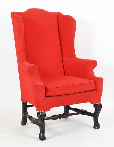 Queen Anne Style Wingback Chair Spanish Feet