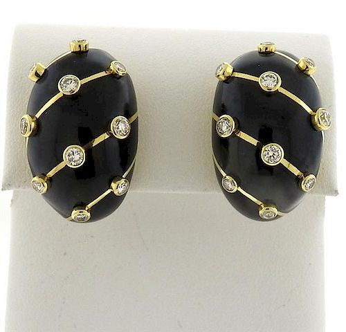 Tiffany &amp; Co Schlumberger Diamond Gold Banana Earrings