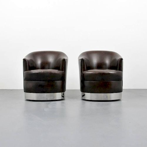 Karl Springer Wheeled Lounge Chairs